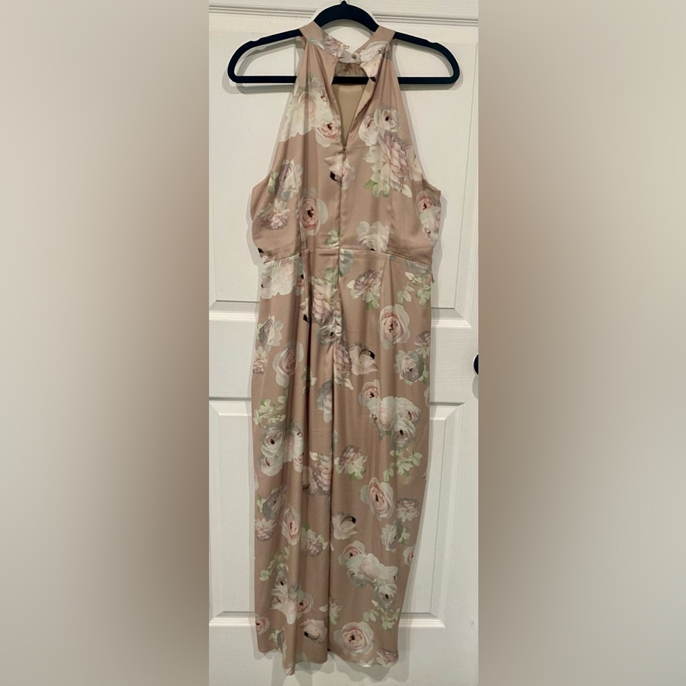 Suzy Shier Floral Midi Dress - Cream and Pink - Picture 2 of 5